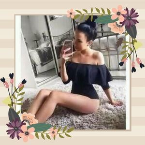 Off the shoulder short sleeve womens bodysuit NWT